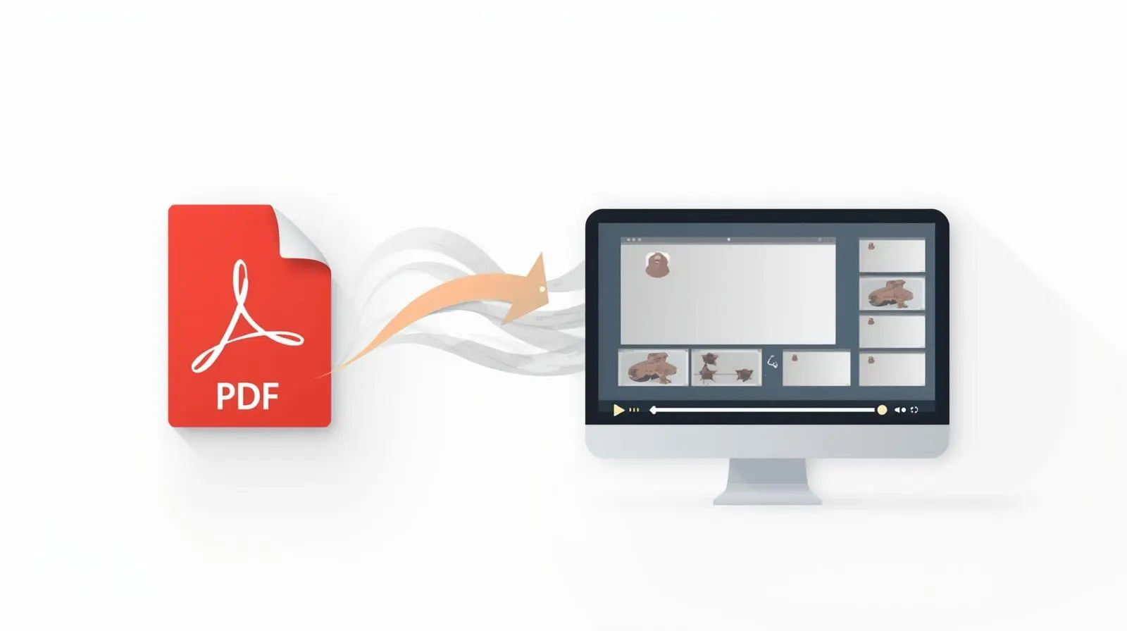 Convert PDF to video slideshow online in seconds.